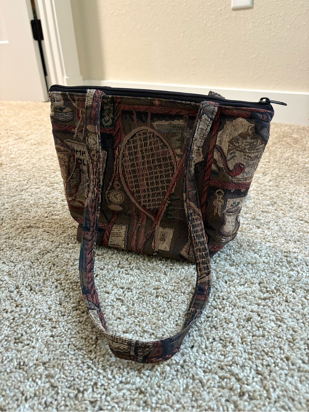 Woven Tapestry Tote Bag in Multi-Color